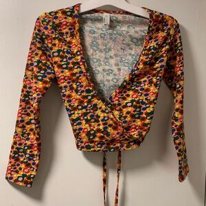 American Apparel Flower Crossover Crop Top